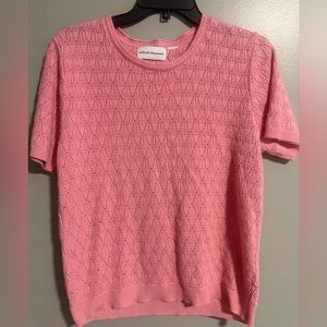 Alfred Dunner Rose Pink Short Sleeve pullover lightweight sweater size medium